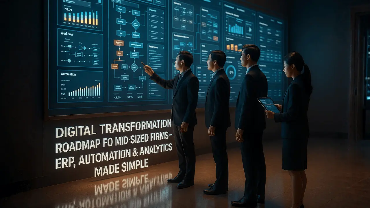 Digital Transformation Roadmap for Mid-Sized Firms – ERP, Automation & Analytics Made Simple